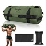 Yes4All Sandbag Weights/Weighted Bags - Sandbags for Fitness, Conditioning, Crossfit with Adjustable Weights (Army Green - M)