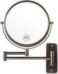 JANEEVA 8" Wall Mounted Makeup Mirror, 1X/10X Magnifying Mirror with 360° Extendable Arm Mirror for Bathroom-Double Sided Vanity Mirror for Man & Woman(Oil Rubbed Bronze)