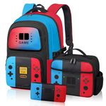 APLAET Kids Backpack for Boys, Large Capacity Gaming Backpack for Kids, Video Game Daypack Schoolbag Gift for Game Lovers 17", Multicolor, 3 PCS SET, Daypack Backpacks