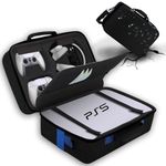 Hard Shell PS5 Carrying Case, Portable Protective Travel Case for PS5, Large Capacity Storage Bag for PlayStation 5 Compatible with Console Controller for Disk Digital Edition, Headset and Base