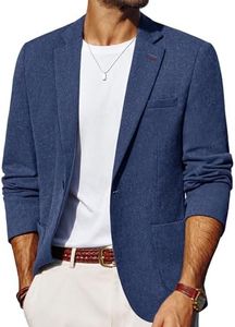Men Sport Coat Blazer Lightweight 1 Button Slim Fit Business Suit Jacket for Wedding Indigo