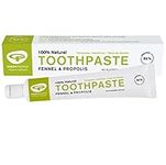 Green People Fennel & Propolis Toothpaste 50ml | 100% Natural Non-Mint Toothpaste for Adults | Certified Organic Dental Care | Fluoride free & SLS free | Toothpaste for Sensitive Gums | Cruelty Free