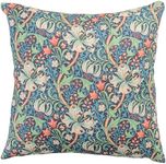 Linen Loft William Morris Golden Lily Cushion Cover in Sapphire Blue. Vintage Arts & Crafts Style Botanical and Floral Print. 17x17 Square Cover Only