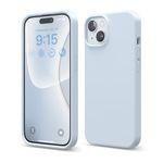 elago Compatible with iPhone 15 Case, Liquid Silicone Case, Full Body Protective Cover, Shockproof, Slim Phone Case, Anti-Scratch Soft Microfiber Lining, 6.1 inch (Light Blue)