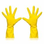 3HA HAHAHA Kitchen Gloves Heavy Duty Flexible Rubber Thick Gloves Nonslip Ideal for Garden Kitchens Dish Bathroom Hotel House Hold Washing Cool Place Glove Long Sleeve Home Cleaning Accessory (1pc)