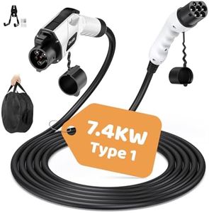 Qkcabo Type 2 to Type 1 EV Charging Cable | 32Amp 250V| 7.4 KW | Single Phase | 5 Meters Compatible with Type 1 / SAE J1772 Electric Vehicle Car & Plug-in Hybrid, BEV