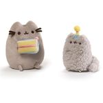 GUND Pusheen and Stormy Birthday Plush Stuffed Animals, Collector Set of 2, Gray