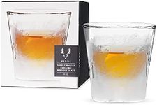 Viski Glacier Double Walled Chilling Whiskey Glass, Clear, 7335TBV