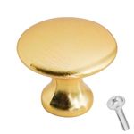 Decoranddecor Calico Kitchen Cabinet Knobs 32mm Diameter Minimal Round Design Gold