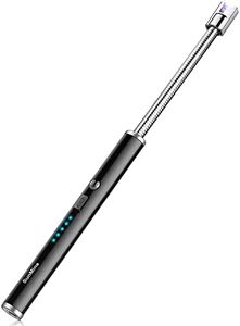 SunMine Candle Lighter Electric Arc Lighter USB Rechargeable Lighter with 360° Flexible Neck LED Display for Camping Cooking BBQs Fireworks