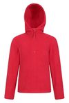 Mountain Warehouse Camber Kids Microfleece Hoodie - Breathable, Lightweight, Anti-Pill & Quick Dry Microfleece Pullover for Boys & Girls - For Autumn Winter & Walking Dark Red Kids Size 5-6 Years