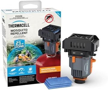 Thermacell Backpacker Mosquito Repeller, 21m² Protection Zone, Lightweight and Compact Design, DEET & Scent-Free, Includes 4 Mats and Travel Bag