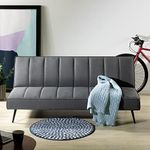 Zinus Quinn Clic Clac Sofa Bed - 2-in-1 Folding Sofa Bed - Suitable for Guest Rooms and Small spaces - Dark Grey