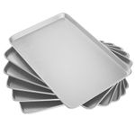 CROSSON 6 Pack16" × 24" Cookie Sheet Baking Tray Jelly Roll Pan Half Sheet Commercial Grade Aluminum Coated Statinless Steel Commercial Pan for Oven,Freezer,Bakery Hotel Restaurant