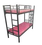 S. K. MODERN ART Metal Bunk Bed with Mattress (Black, 3 x 6)