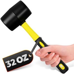 Rubber Mallet Hammer 32 Oz, Yellow, Soft Face Non-Marring Head