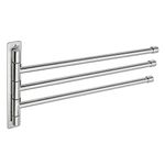 BTSKY™ New Wall-Mounted Stainless Steel Bathroom Kitchen Towel Rack Holder with Extra Long 3 Bars Swivel Bars