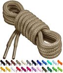 BIRCH's Round Shoelaces 27 Colors 3/16" Thick Shoe Laces 4 Different Lengths (56" (142cm) - XL, Taupe Tan)