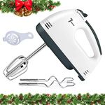 Hand Mixer Electric, 7 Speeds Handheld Mixer with Egg Separator, Portable Kitchen Hand Mixer with 2 Beaters & 2 Dough Hooks, Kitchen Blender Stainless Steel Egg Whisk for Baking Mixing Cookies