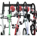 Wallmaster Wall Mount Bike Storage Rack, Adjustable 5 Bike and 3 helmet Storage Hanger Garage Storage Organization, Heavy Duty Bicycle Hooks for Indoor Space Saving (8 Hooks and 3 Rails)