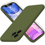 DorisMax for iPhone 11 Pro Max Case with Screen Protector - Upgraded Camera Lens Protector - Soft Full Coverage Liquid Silicone Cover - Scratch-Proof Protective Phone Case 6.5" - Deep Green