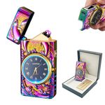 BABOBIU Electric Lighter Cool Lighter Windproof Flameless Candle Lighter USB Rechargeable Lighter with Cool Dolphin Lighter Clock dial Gift for Men, Boyfriend, Husband (Colorful)