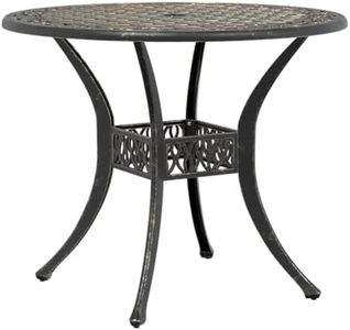 vidaXL Mesa de jardín Aluminio Fundido Bronce Ø90x75 cm, Mesa, Mesa de Patio, Muebles de Exterior, Mesa al Aire Libre, Muebles de jardín