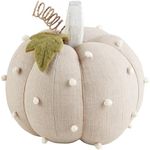 Mud Pie Taupe, 8" x 6" Dotted Stuffed Pumpkin, Gray