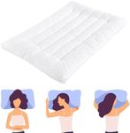 HOMBYS Ultra Thin Flat Pillow for Sleeping, 2.5 inch Thick High Support Stomach Sleeping Pillow, Slim Bed Pillow, Thin Pillow for Back Sleeper-King Size 18x36, Machine Washable