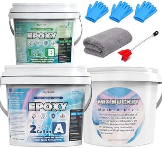 3 Gallon 100% Solids Industrial Epoxy Floor Coating Kit - Self-Leveling, Highly Durable Clear Resin Paint | Ideal for Counter Tops, Garages, Basements, Warehouses, Concrete Floors & Wall Repair-White