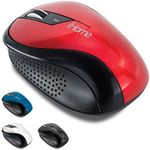 iHome Ergonomic Wireless Desktop Mouse with Scroll Wheel and 2 Buttons (Mac and PC Compatible) (Red)