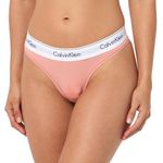 Calvin Klein Women's Thong, Pink (Coral Almond), XL