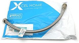 1 x WRAS Approved 400mm 15mm Compression with Isolation Valve x 1/2" Flexible Pipe Connector | Kitchen Sink/Bathroom Basin Stainless Steel Braided Flexi Connectors | Xcel Home™