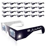 Solar Eclipse Glasses - CE and ISO Certified Safe Shades for Direct Sun Viewing - Made in the USA (25 Pack) by Soluna - Lunettes Pour éclipse Solaire