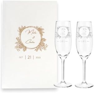Cocholate - Pack de dos copas de cava personalizadas de cristal con caja - 21cl - Copas champan personalizadas para novios - Regalo de Boda, Celebraciones, Bodas de Oro o Bodas de Plata