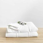 Soft 15lb Weighted Blanket, Heavy Quilted Blanket from Baloo in Pebble White Color, 60x80 inches