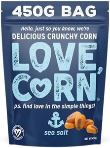 LOVE CORN Sea Salt 16oz x 1 Bag - Delicious Crunchy Corn - Healthy Family Snacks - Gluten Free, Kosher, Non-GMO- Alternative for Chips, Nuts, Crackers & Pretzels - Perfect for Charcuterie Boards