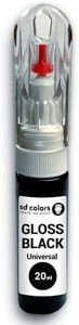 SD COLORS TOUCH UP PAINT PEN UNIVERSAL GLOSS BLACK 20ml for Repair Stone Chips Scratches Car Moto Bicycles Alloy wheels