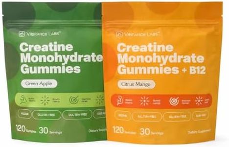 VYBRANCE LABS Creatine Gummies for Women & Men 2 Flavor Bundle — First & Only 5g Creatine + Taurine + Vitamin B12 | Vegan Creatine Gummies | Sugar-Free | Sour Green Apple & Citrus Mango