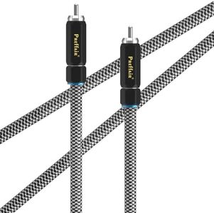 Preffair Audiophile 75 Ohm Digtal Coaxial RCA Cable 6N OCC Copper Multiple Shielded Audio RCA Wire with Silver Plated RCA Connector for Subwoofer Turntable Amplifier. (1.7 Feet/0.5M)