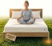GAYA Grounding Sheets Queen, Extra Soft 95% Organic Cotton for Sleep Improvement & Muscle Relaxation, Grounded Sheets, Earthing Grounding Bed Sheets, Grounding Mattress Pad Bedding with Pen Tester
