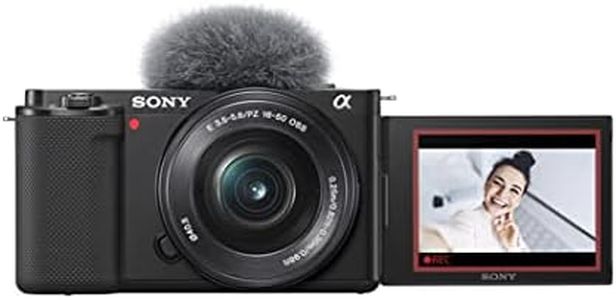 Sony ZV-E10 Systemkamera mit 16–50mm Objektiv (APS-C) – 4K-Video, schwenkbares Display, Echtzeit-Augen-Autofokus, leicht & ideal für Vlogger & Einsteiger