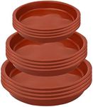 LUTER 12pcs Garden Plant Saucer, 5.5/6.2/7 Inch Round Plant Water Catcher Tray Plastic Plants Trays Flower Pot Drip Trays for Potted Plants (Brown)