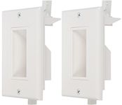 Buyer's Point Recessed Low Voltage Cable Wall Plate w/Built-in Mounting Wings | UL Listed, Single Gang, Cord Concealer for Wall Mount TV, Gaming PC and Home Theater Systems (White) – 2 Pack