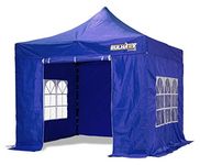 Bulhawk® 3x3m COMMERCIAL GRADE WATERPROOF HEAVY DUTY POP UP GAZEBO MARKET STALL MARQUEE INCLUDES SIDEWALLS (Blue (Including walls))