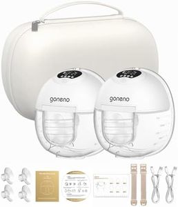 GoNeno Breast Pump Hands Free with Carrying Bag, Quiet & Discreet S39 Wearable Pumps for Breastfeeding, Electric Breast Pump with 4 Modes & 12 Levels, Wireless Portable Breast Pump with LCD Display, Including 19mm, 21mm & 24mm Flange -2PC