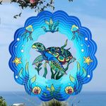 Wind Spinners for Garden 3D Hanging Wind Spinner Sea Turtle Ornament Gifts for Women/Men,12inch Metal Wind Kinetic Sculpture for Outdoor&Indoor Decor, Yard Art Decoration