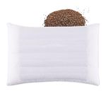 MINUPWELL Ultra Flat Pillows for Sleeping Thin, Buckwheat & 7D Fiber Filling, 2.5 inch Height Ultra Thin Pillows, Slim Bed Pillows for Stomach Sleeper, Standard Size -18x26 in