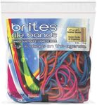 Alliance Rubber 07800 Non-Latex Brites File Bands, Colored Elastic Bands, 50 Count (Pack of 1) (7" x 1/8", Assorted Bright Colors in Resealable Bag),Blue/Orange/Pink