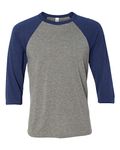 Bella + Canvas Adult 3/4 Sleeve Blended Baseball Tee